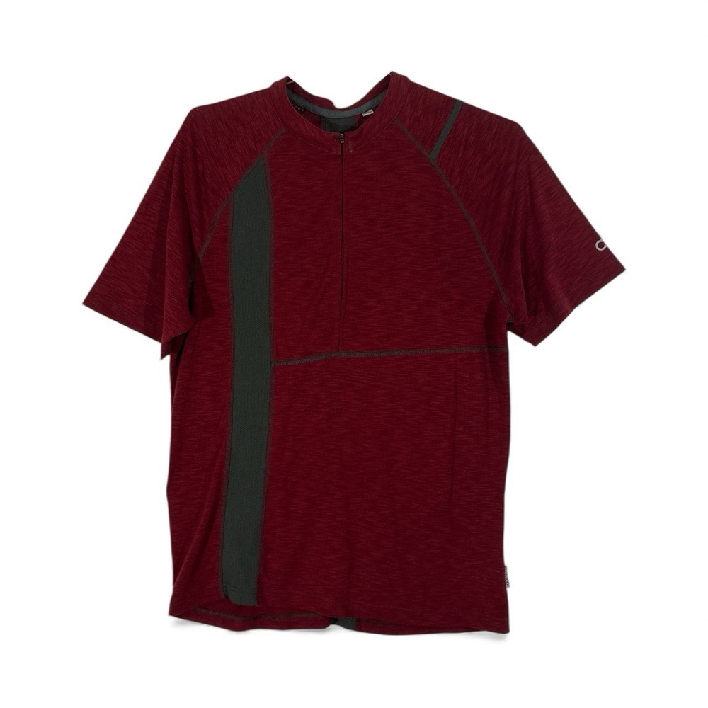 Club‎ Ride Cycling Jersey Mens MEDIUM Red 1/2 Zip Performance Pockets Knit Poly